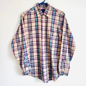 90s Plaid Button-down Shirt Towncraft Medium Vintage